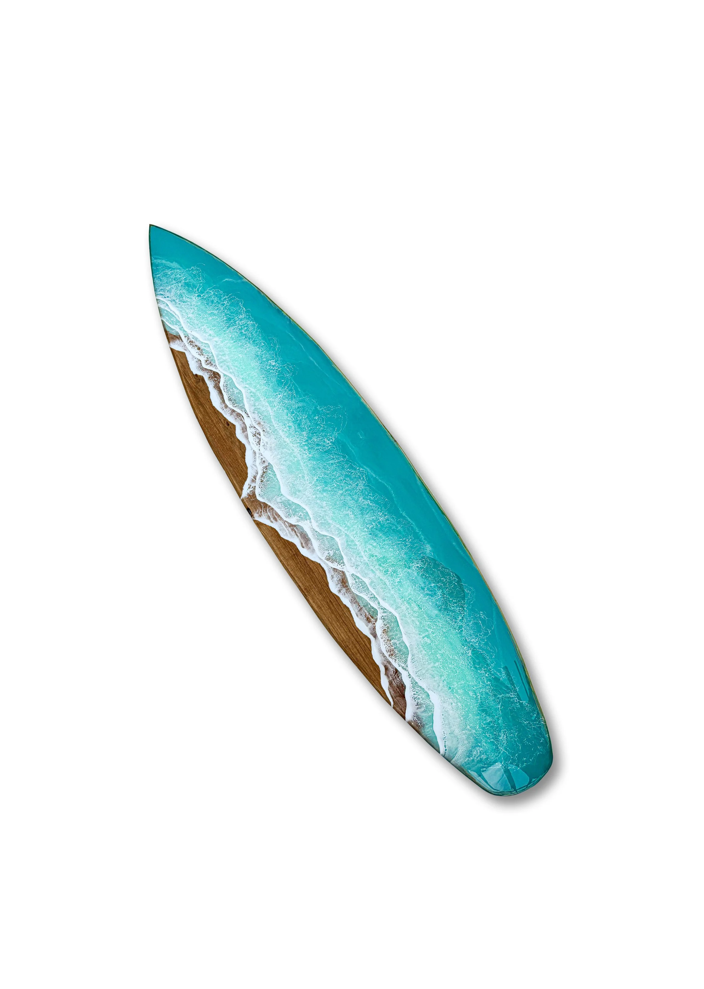 Resin surfboard with waterfall edge and ocean waves — Rusted Indigo
